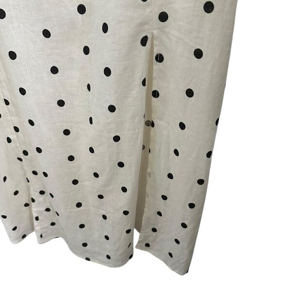 Old Navy Women’s Polka Dot Linen Blend Midi Sundress Smocked Back Size M NWT - Picture 2 of 6